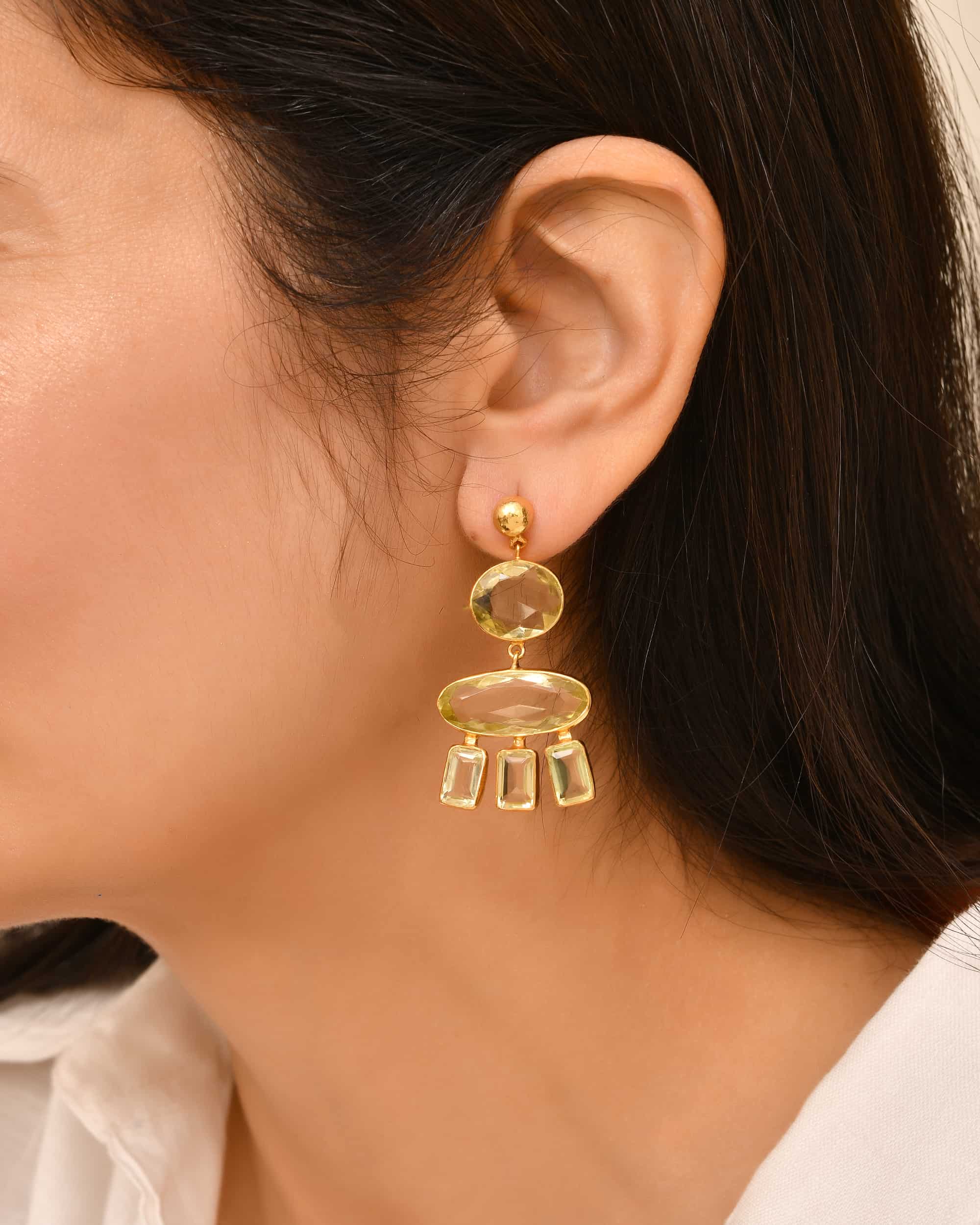 Nysa Drop Earrings (Lemon Quartz) (3)